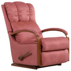 Vieux fauteuil de relaxation La-Z-Boy Rose Velour