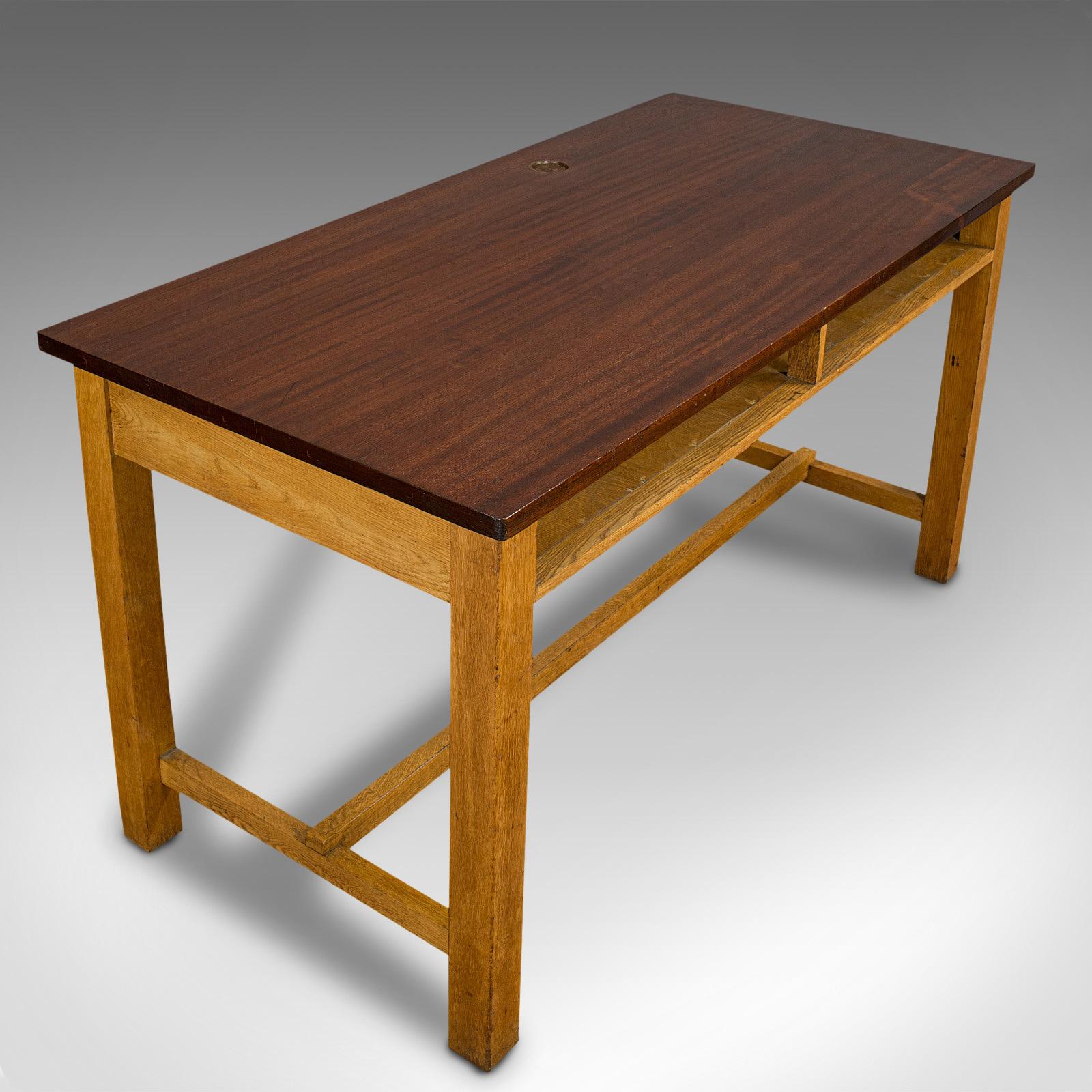 Mid-Century Modern Vintage Lab Table, English, Teak, Oak, Kitchen, Dining, J&J Siddons, circa 1960