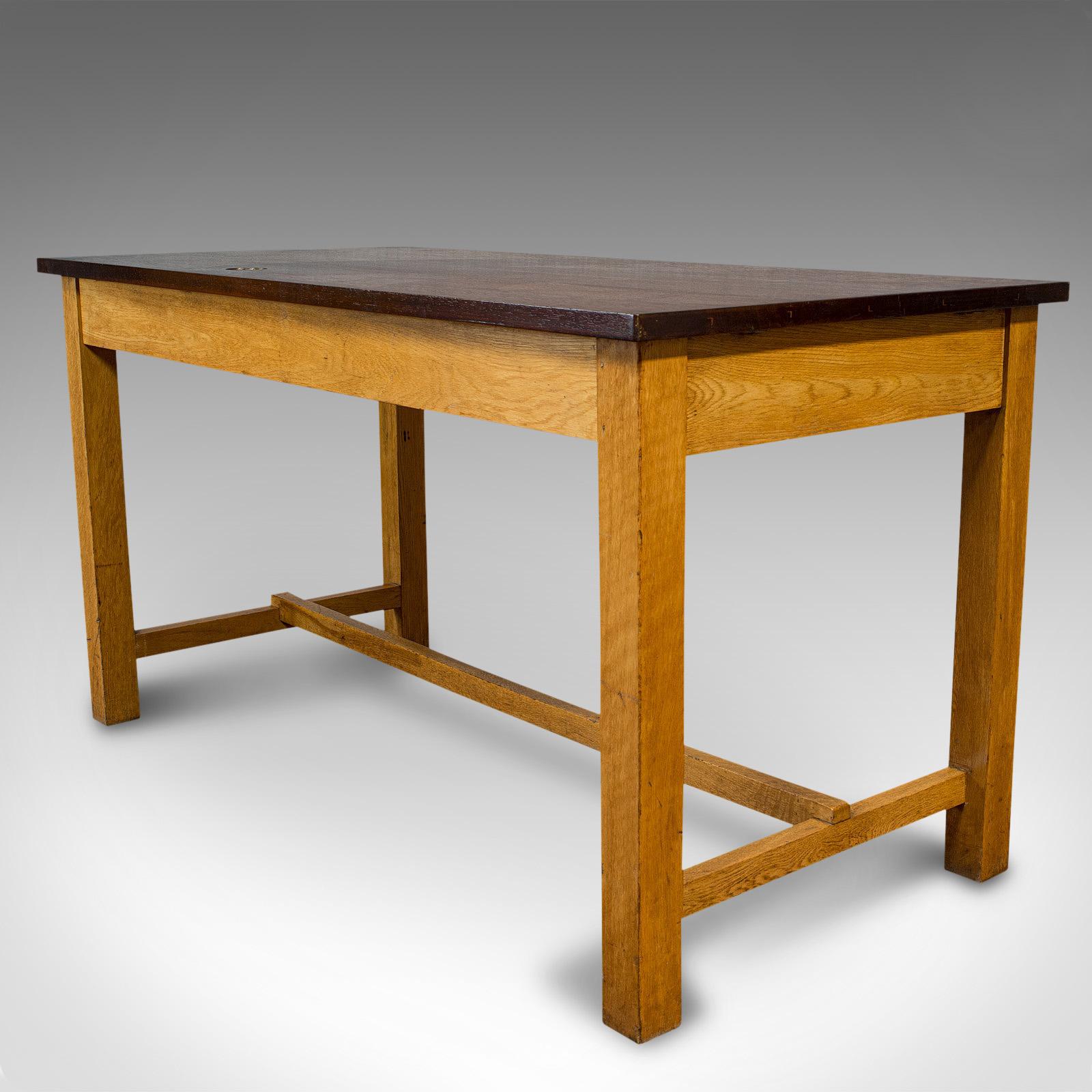 20th Century Vintage Lab Table, English, Teak, Oak, Kitchen, Dining, J&J Siddons, circa 1960
