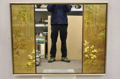 Vintage Labarge Specchio da parete rettangolare decorato in oro dorato e floreale LaBarge