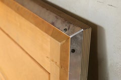 Espejo de pared vintage LaBarge Chinoiserie pintado al revés con hojas de plata - Años 70