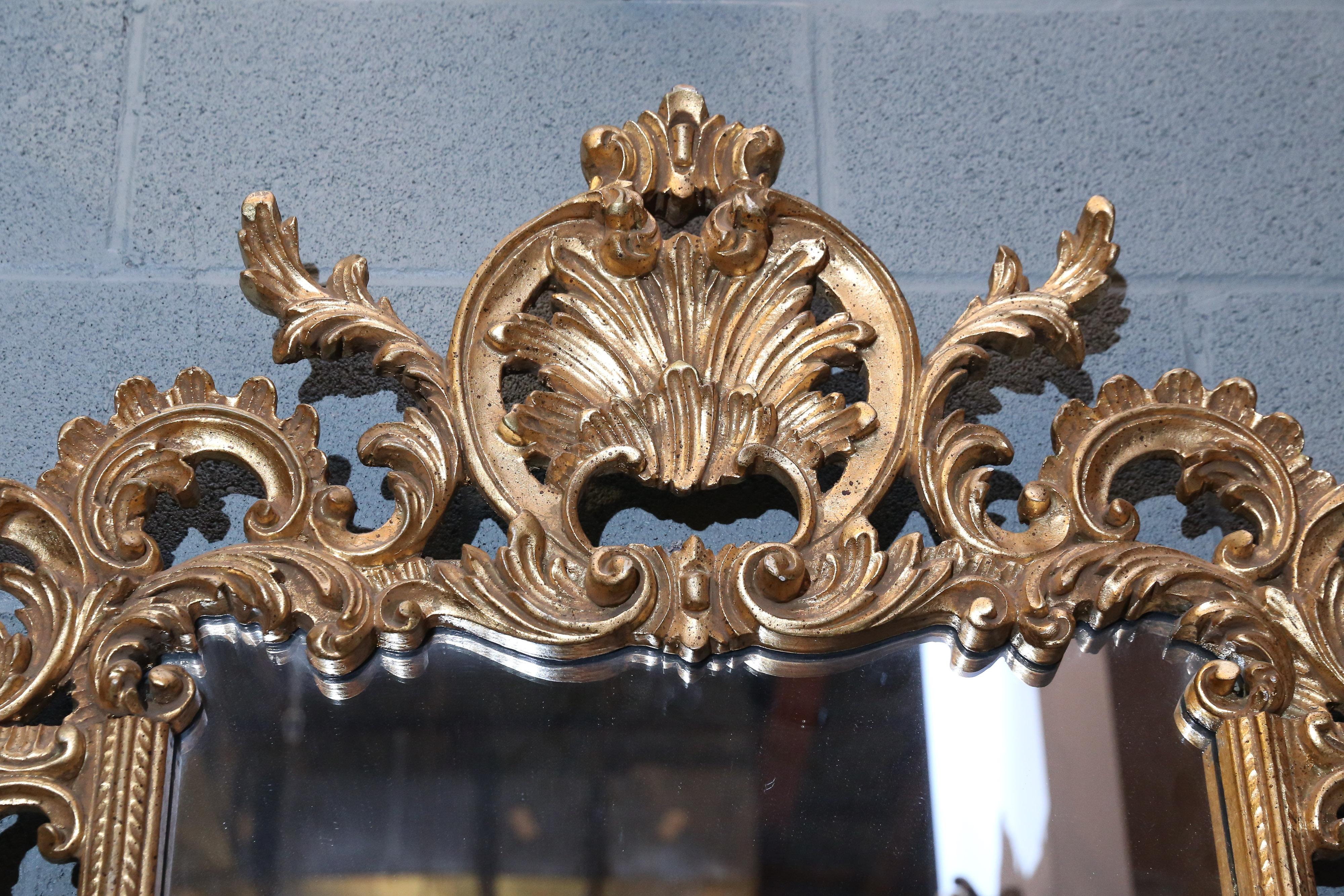 20th Century Vintage Labarge Gilt Rococo-Style Mirror For Sale