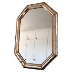 Vintage LaBarge Giltwood Mirror Hollywood Regency Faux Bamboo Italy 1970