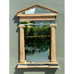 Vintage LaBarge Greek Key Pediment Mirror