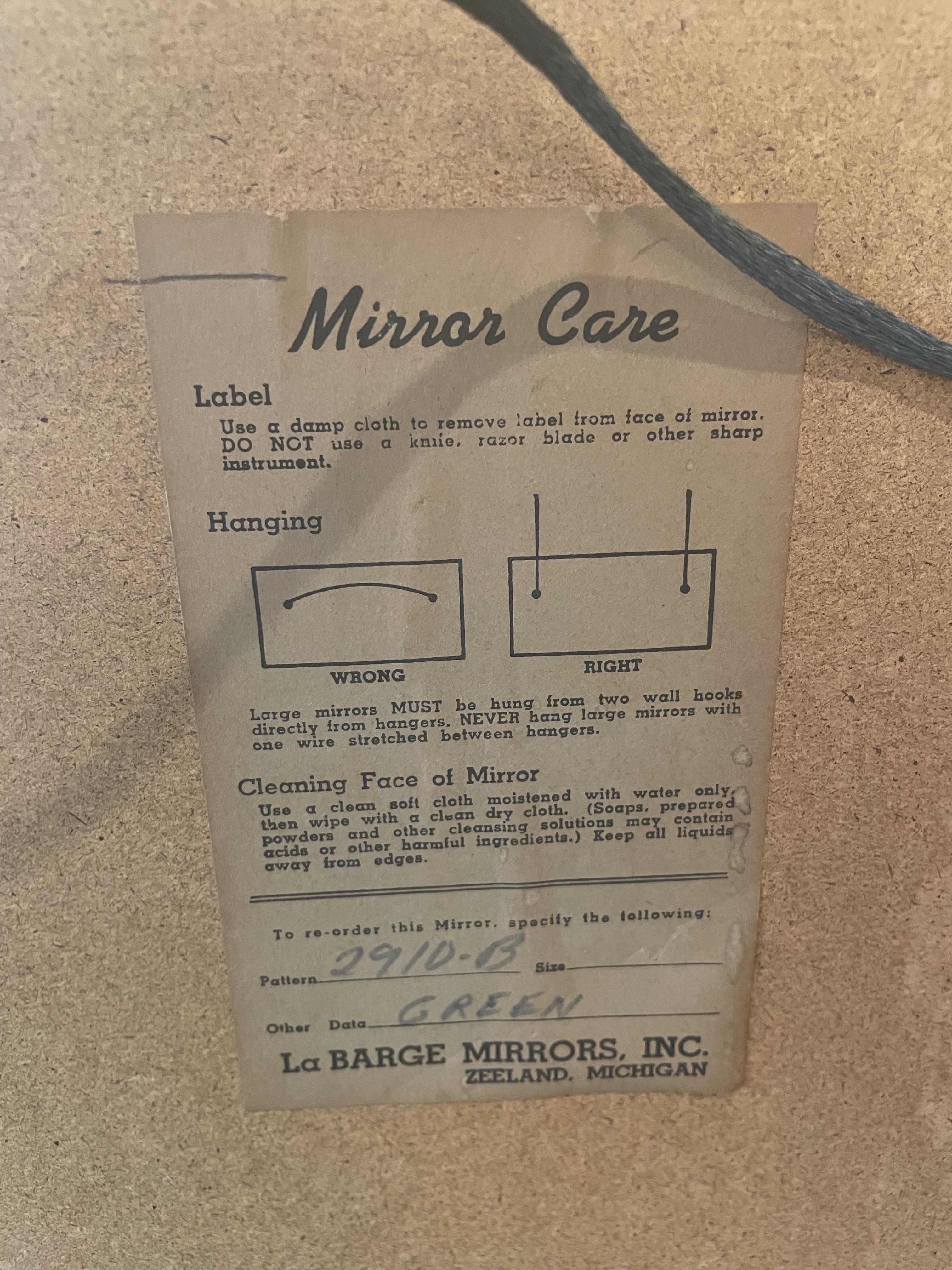 Vintage LaBarge Grün und Gold Spiegel im Angebot 3