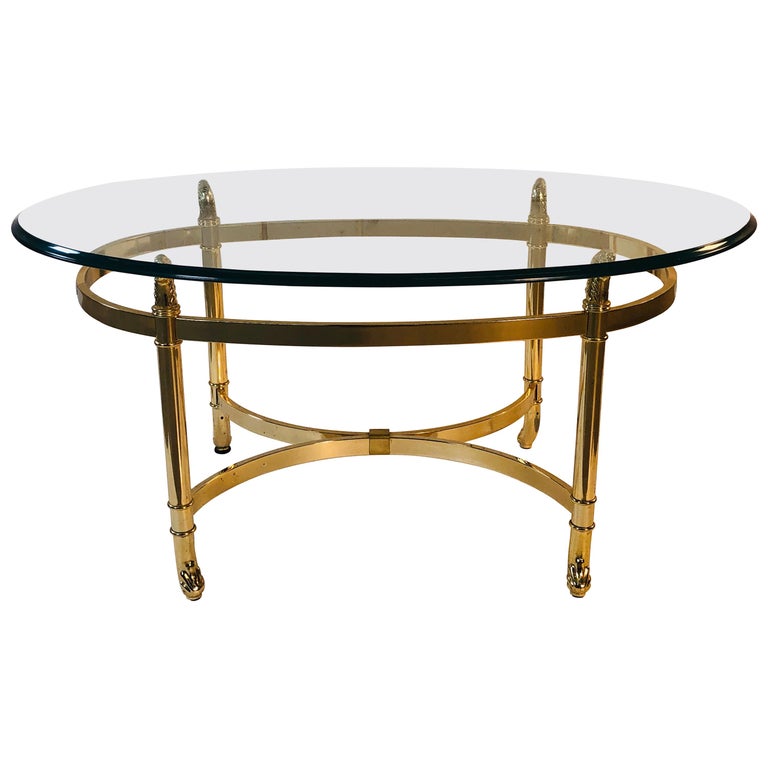 Vintage LaBarge Style Small Oval Coffee Table at 1stDibs