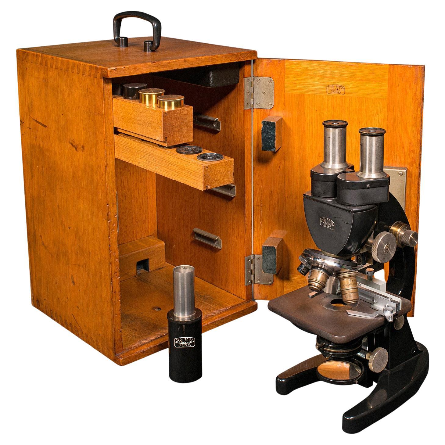 Vintage Laboratory Microscope, German, Scientific Instrument, Carl Zeiss Jena For Sale