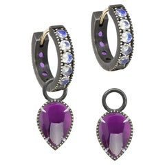 Vintage Lace Amethyst Silver Earring Charms