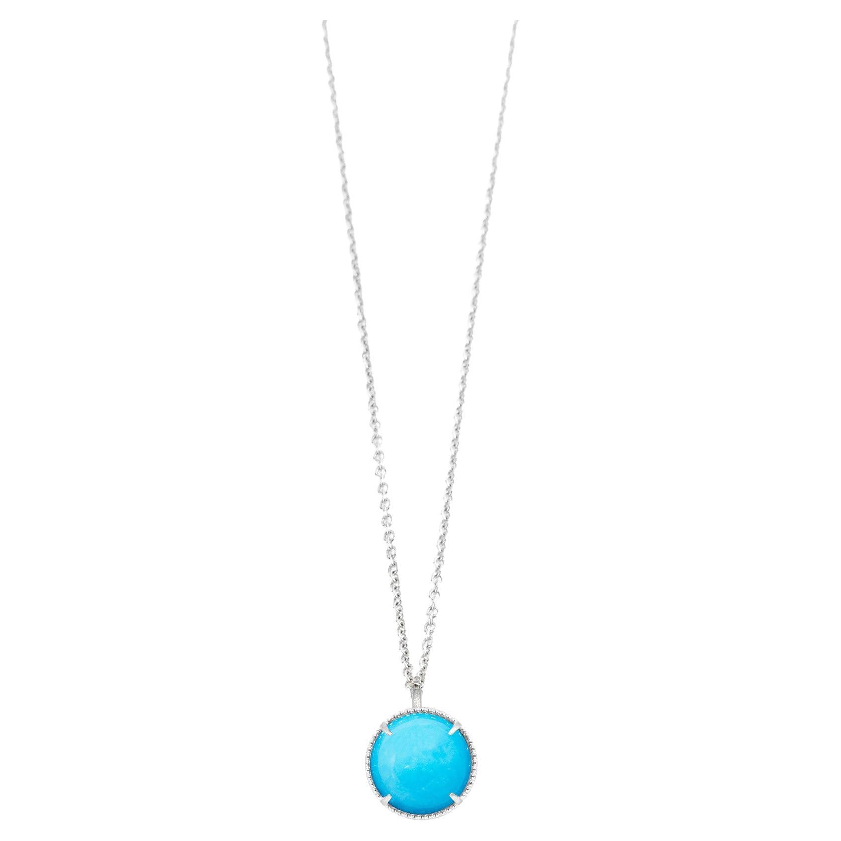 New Nina Nguyen Petal Necklace Turquoise Crinkle Chain Sterling Gold Vermeil