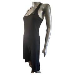 Vintage Lacoste Europe Black Racer Back Sport Tank Dress Size Medium