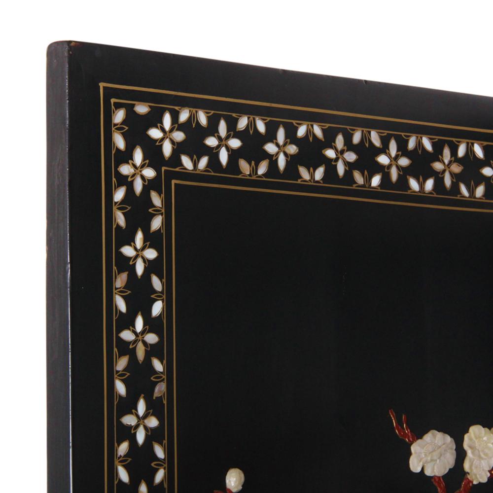Stone Vintage Lacquer and Carved Hardstone Screen