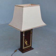 Vintage Lacquer and Gilt Bronze Desk Lamp Olivières
