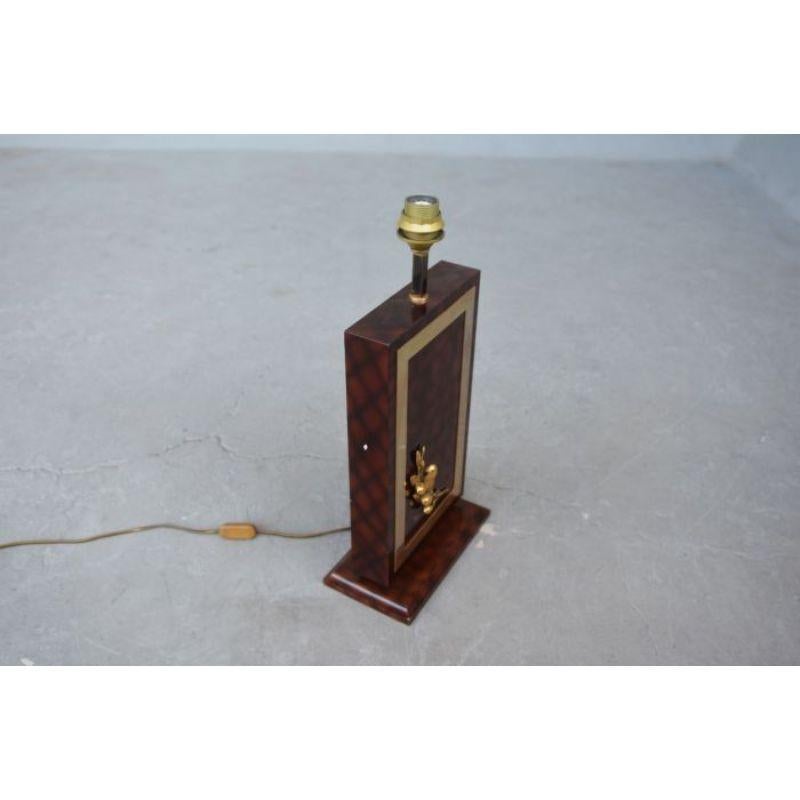 20ième siècle Lampe de bureau Olivires vintage en laque et bronze doré en vente