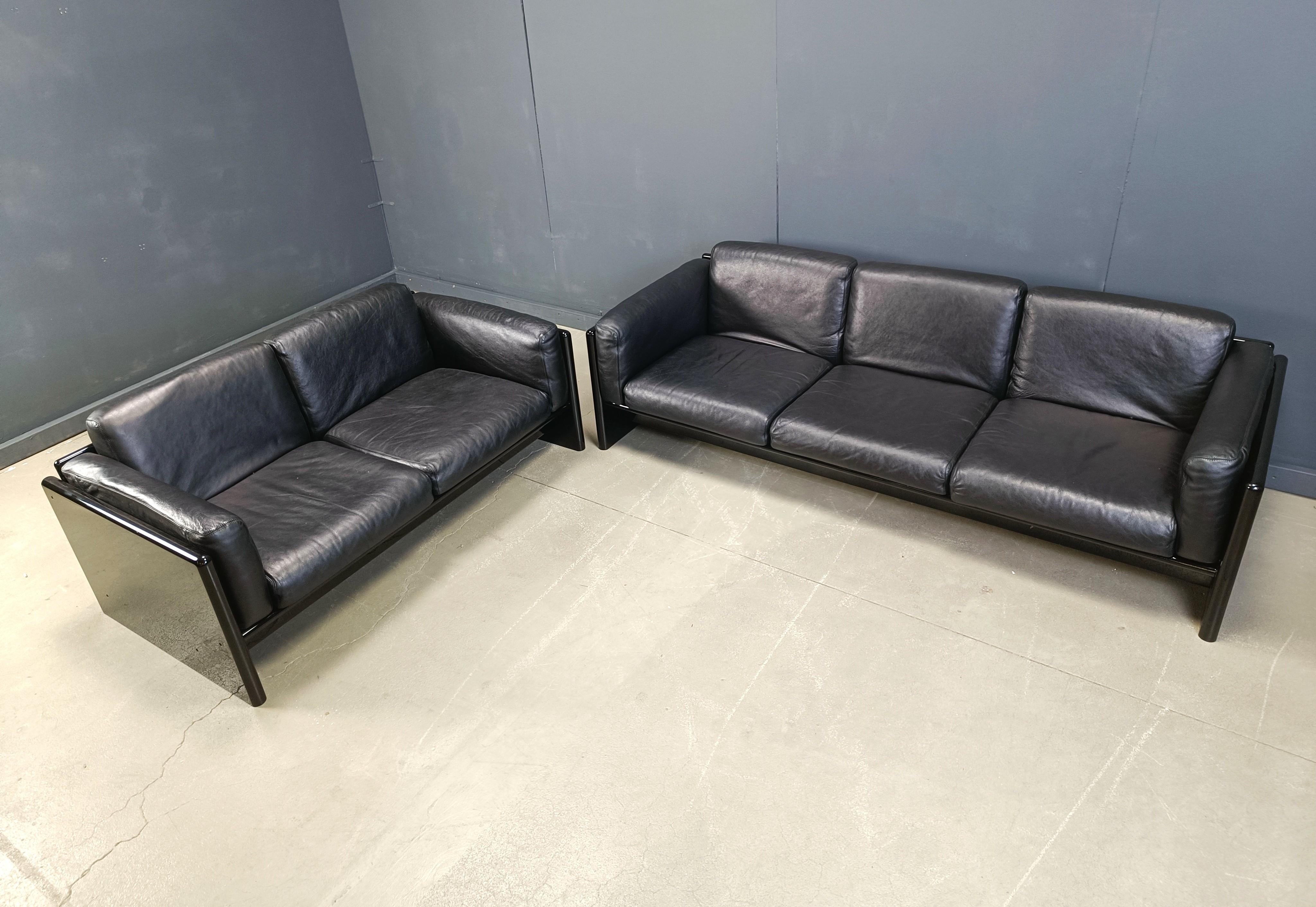 Vintage-Sofa aus Lack und Leder von Kazuhide Takahama für Studio Simon, 1970 im Angebot 6