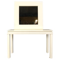 Vintage Lacquer Console with Mirror, 1980s, France