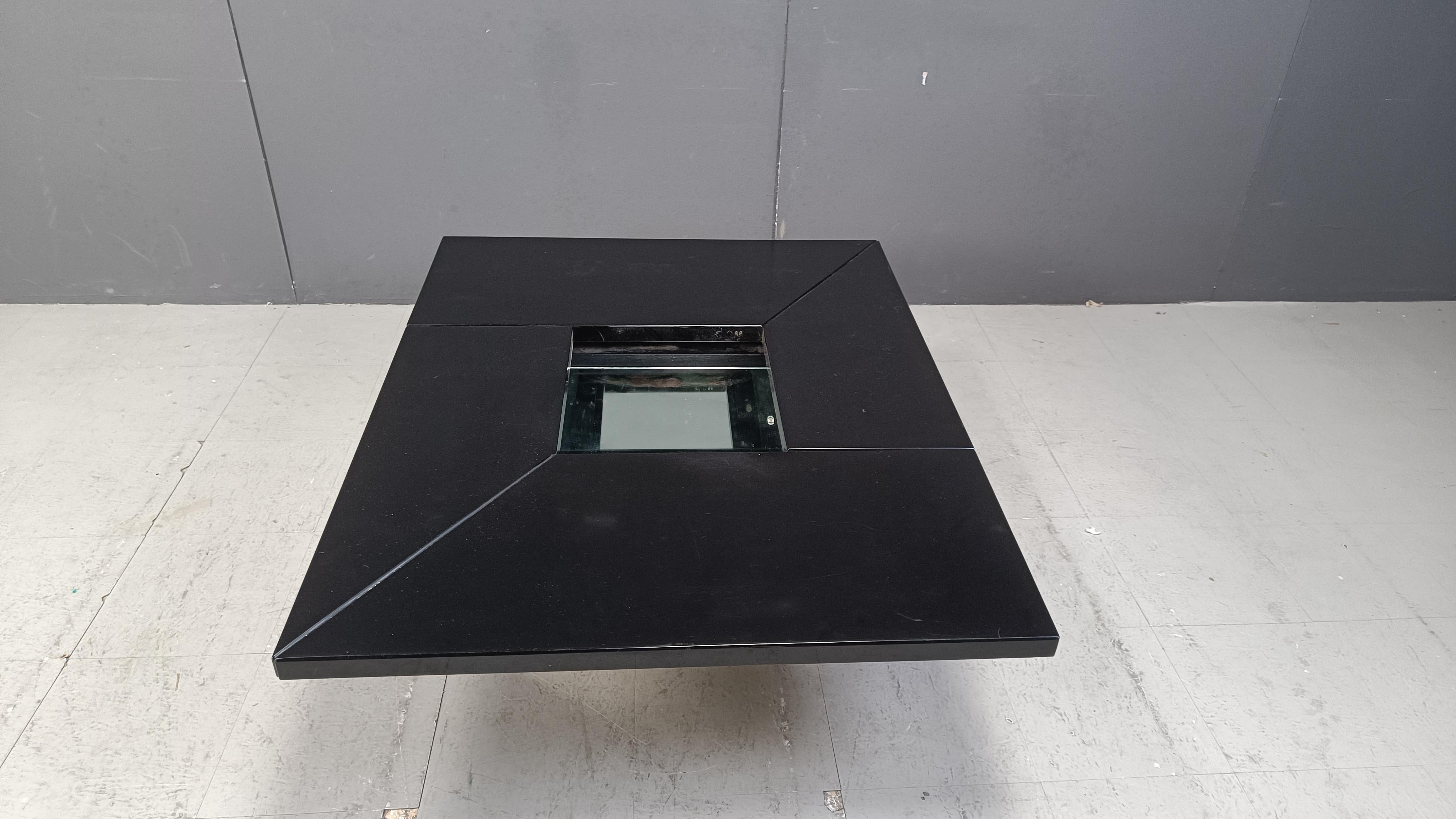 Vintage lacquer hidden bar coffee table by Paul Michel, 1970s 4