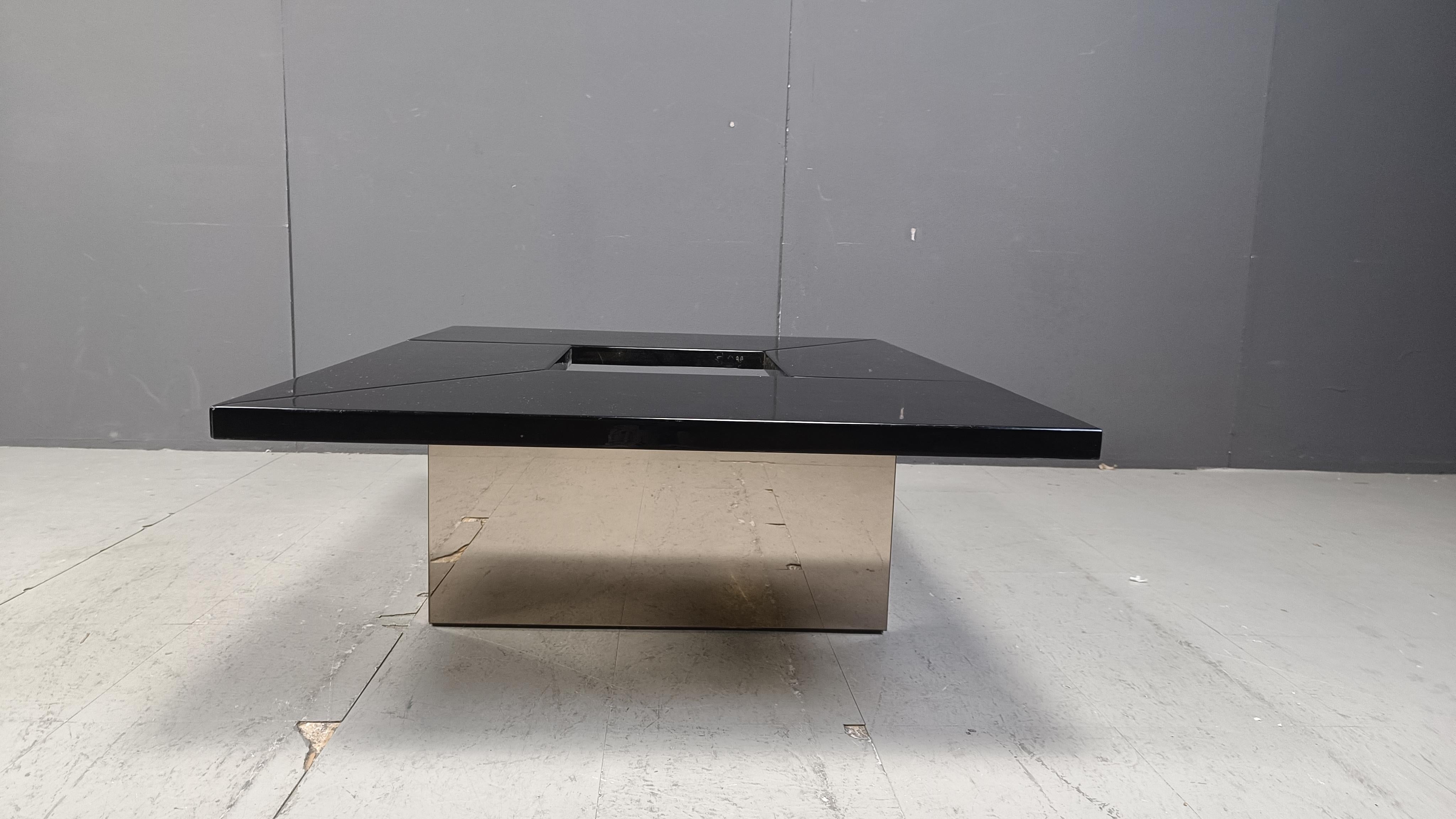 Vintage lacquer hidden bar coffee table by Paul Michel, 1970s 5