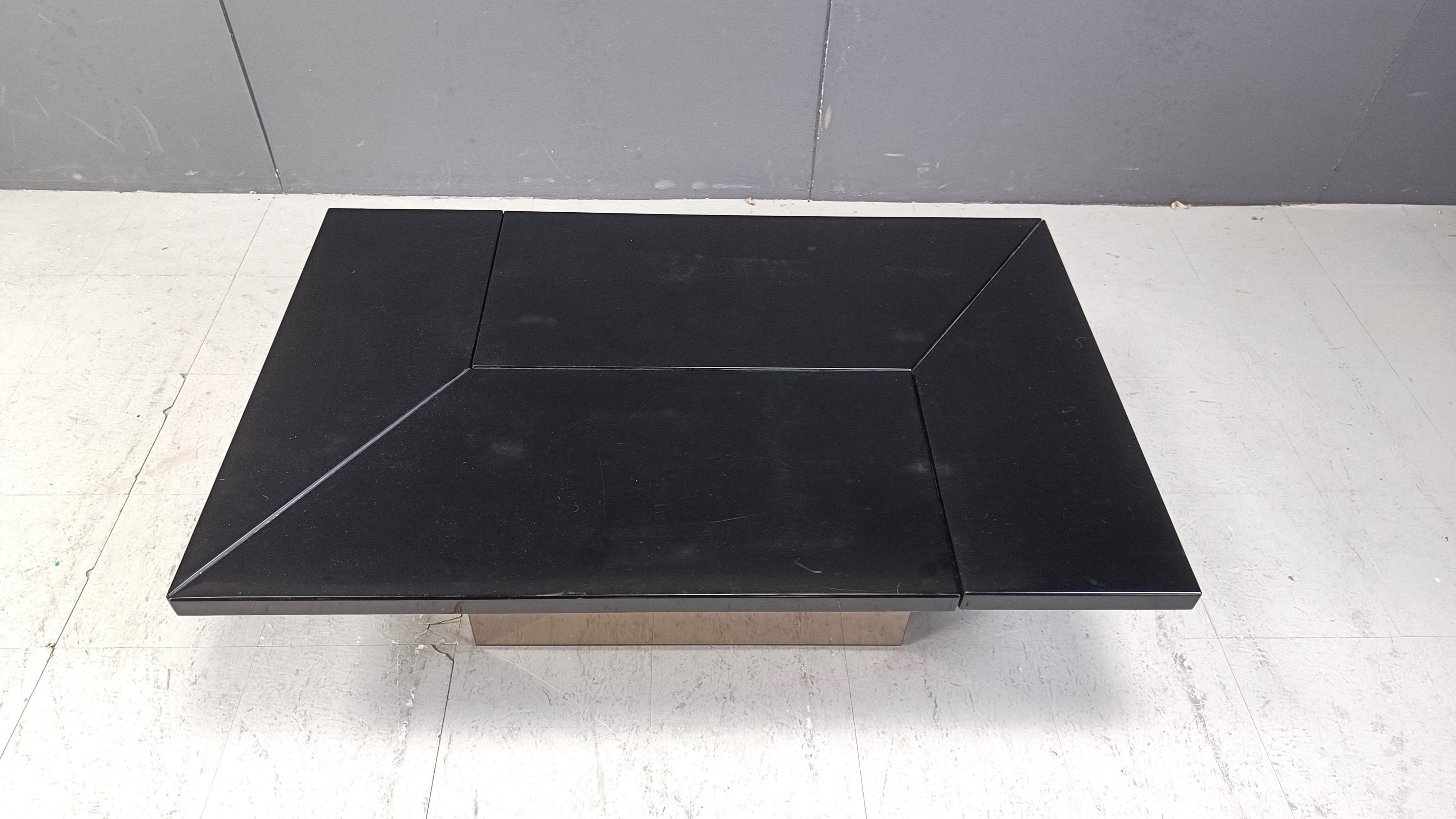 Hollywood Regency Vintage lacquer hidden bar coffee table by Paul Michel, 1970s