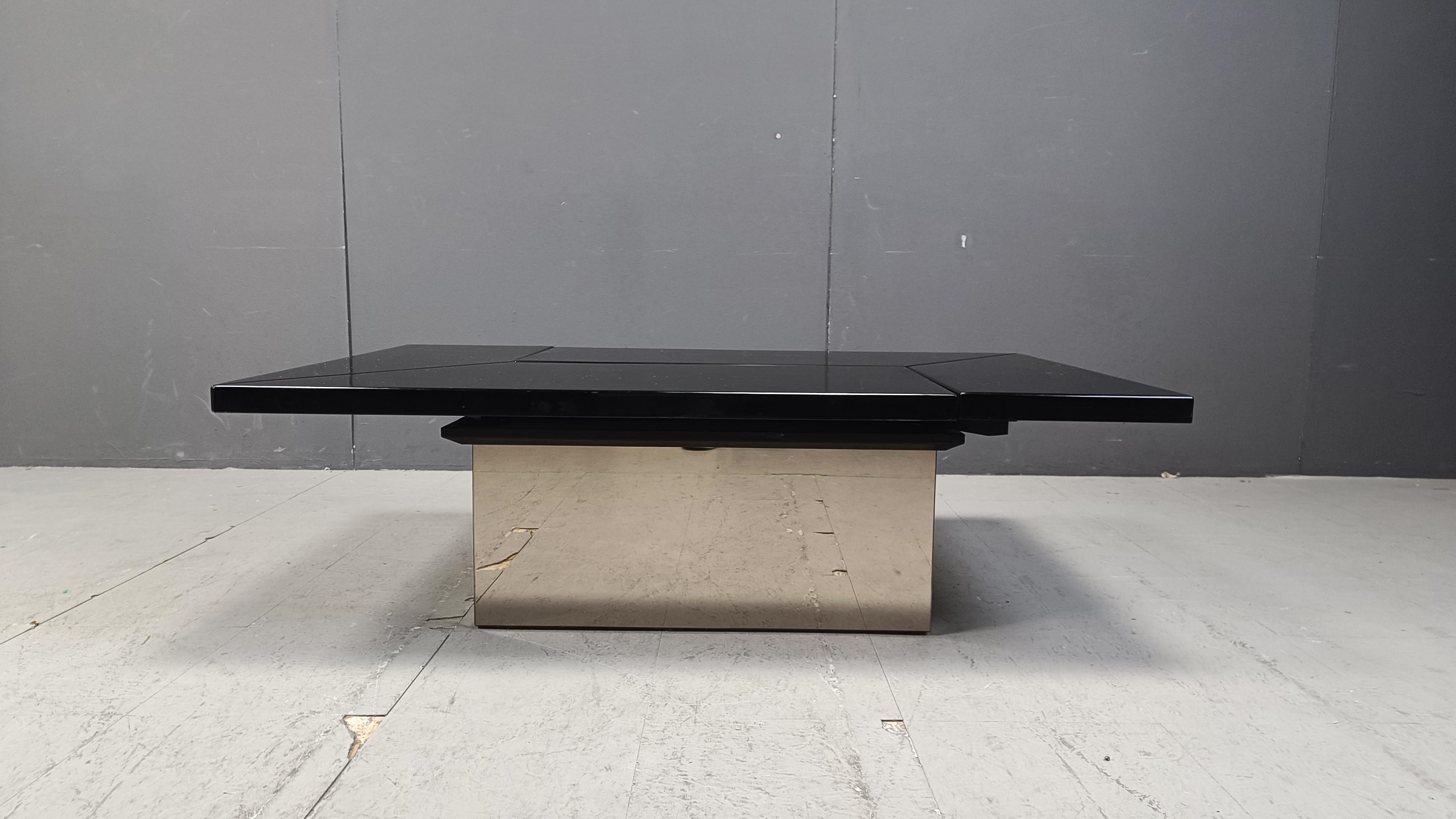 Late 20th Century Vintage lacquer hidden bar coffee table by Paul Michel, 1970s