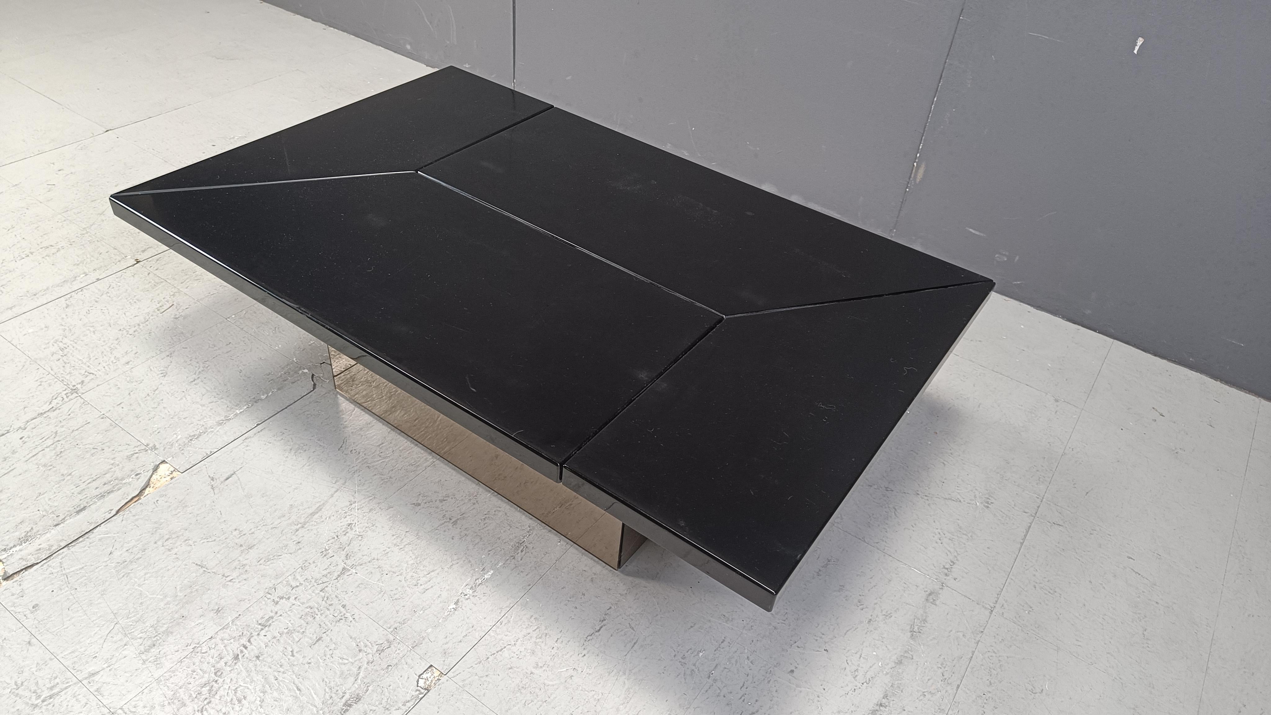 Vintage lacquer hidden bar coffee table by Paul Michel, 1970s 2