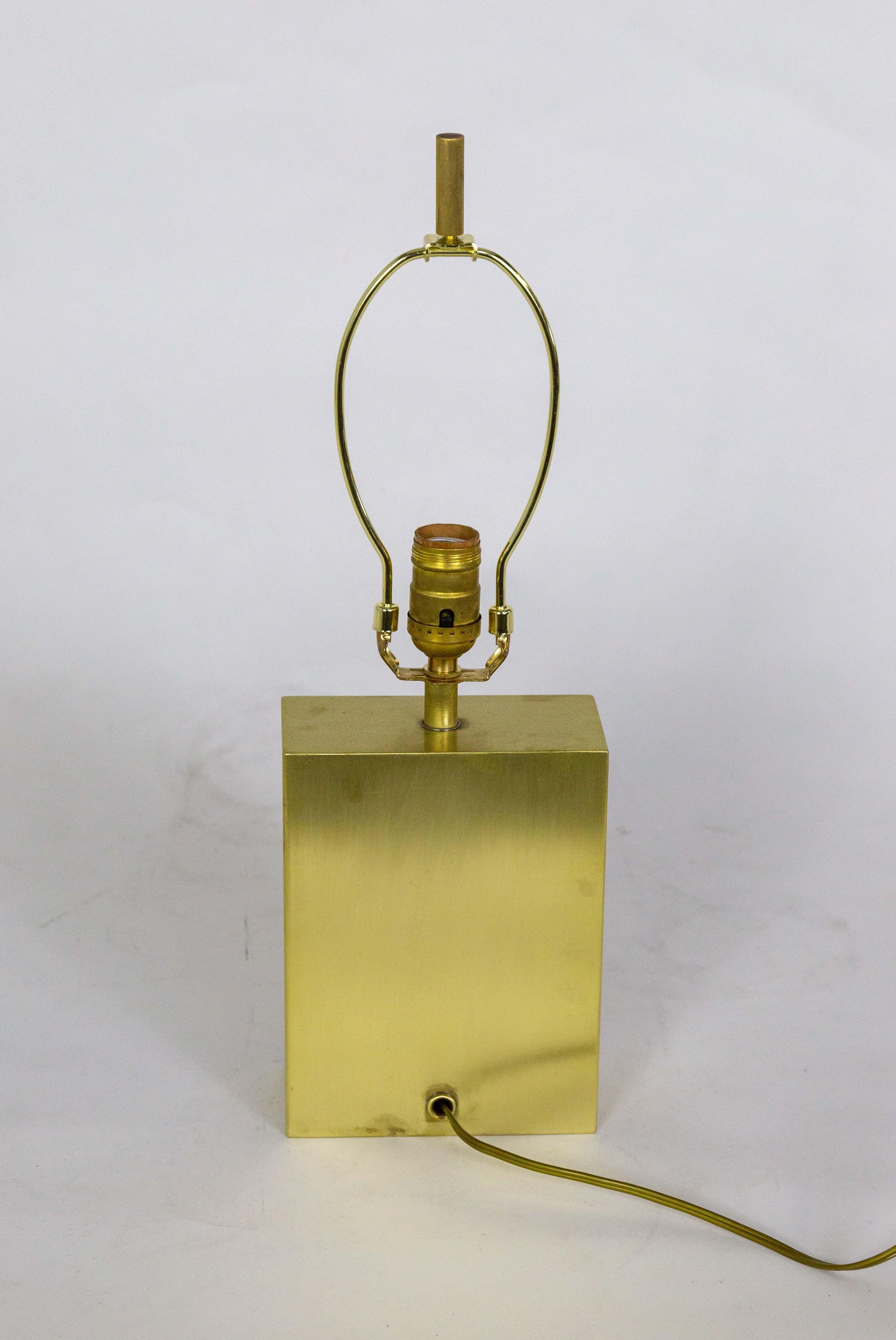 Late 20th Century Vintage Lacquered Brass Cube Lamp For Sale