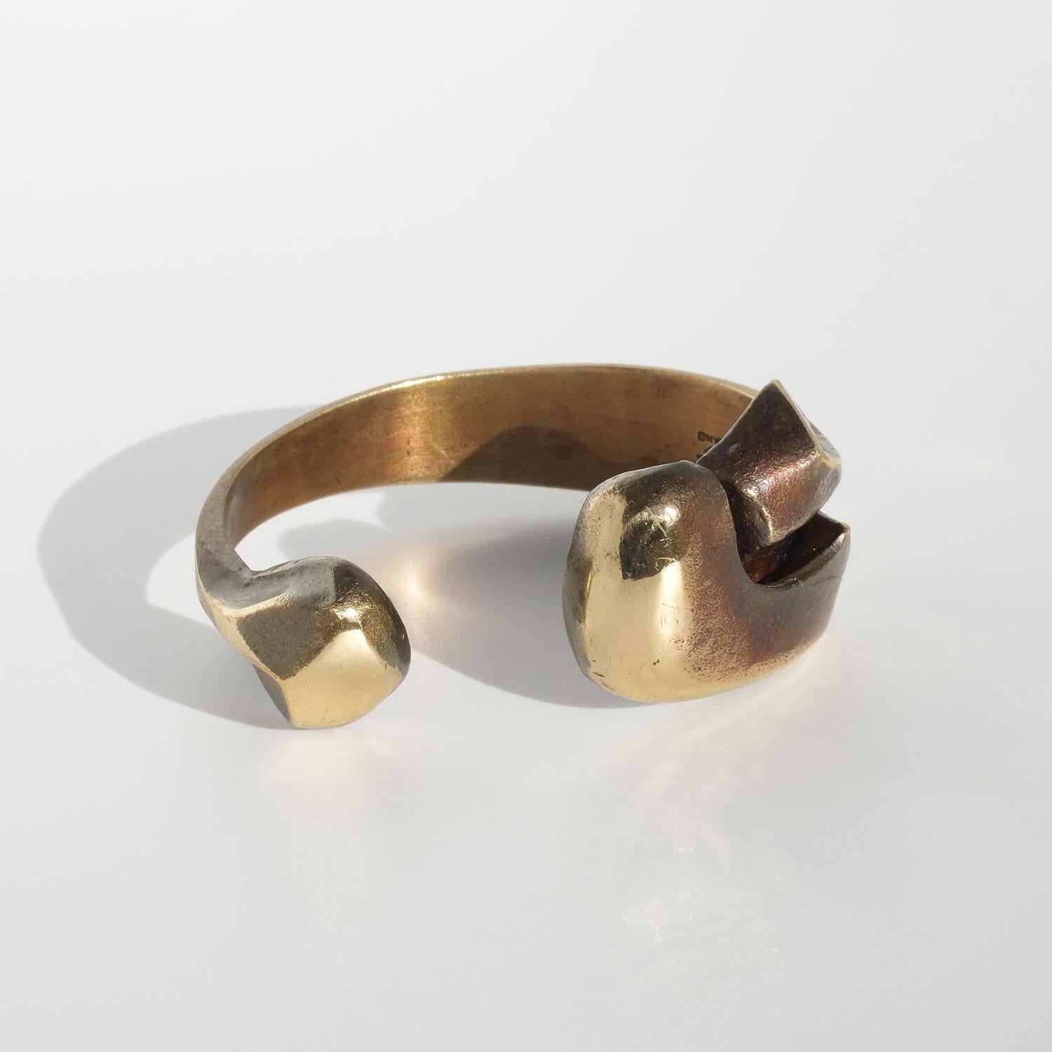 Women's or Men's Vintage Lacquered Bronze Bracelet by Björn Weckström