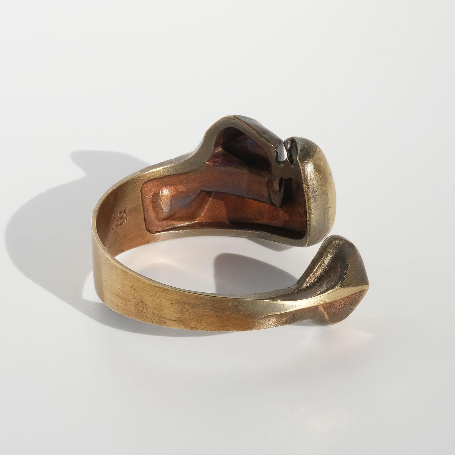 Vintage Lacquered Bronze Bracelet by Björn Weckström 4