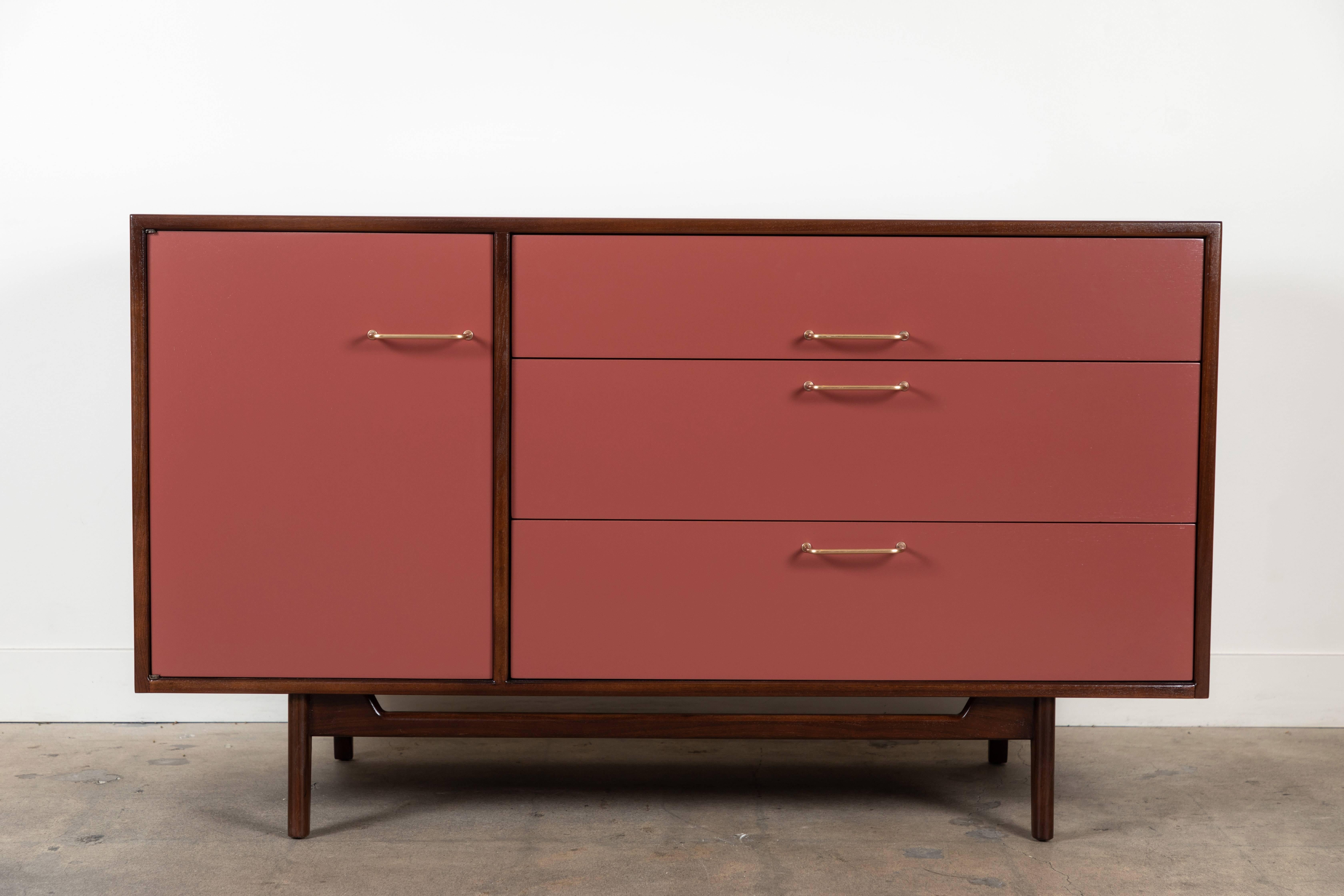 Vintage lacquered cabinet by Jens Risom. 