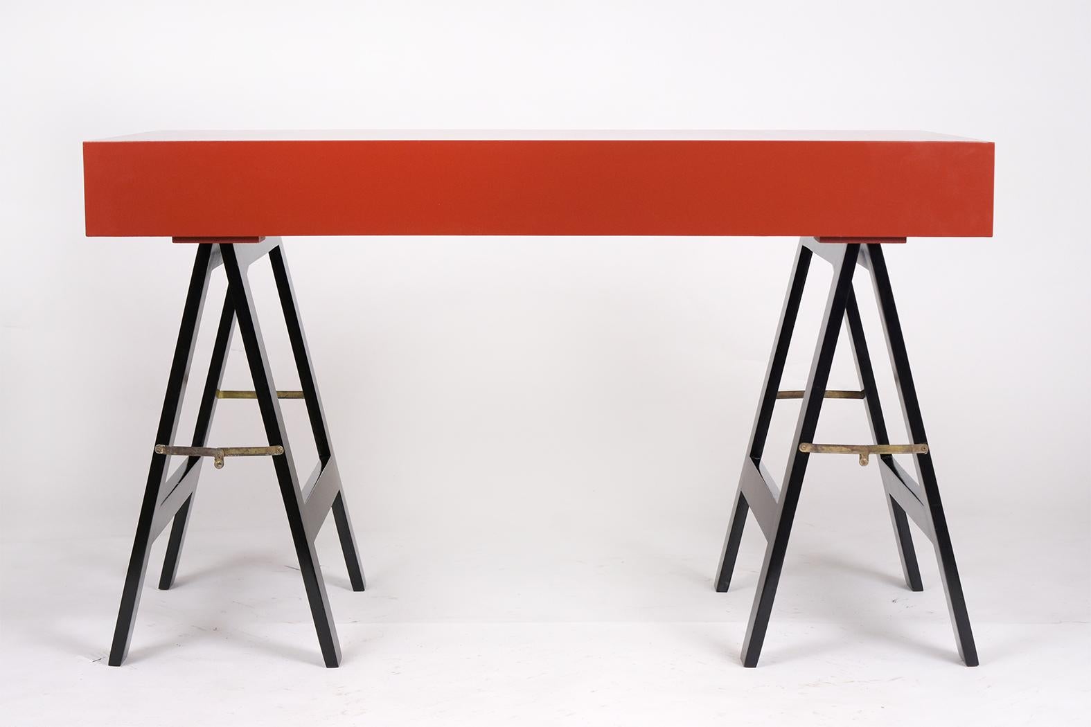 Vintage Lacquered Campaign Desk 2