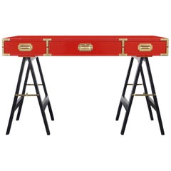 Vintage Lacquered Campaign Desk