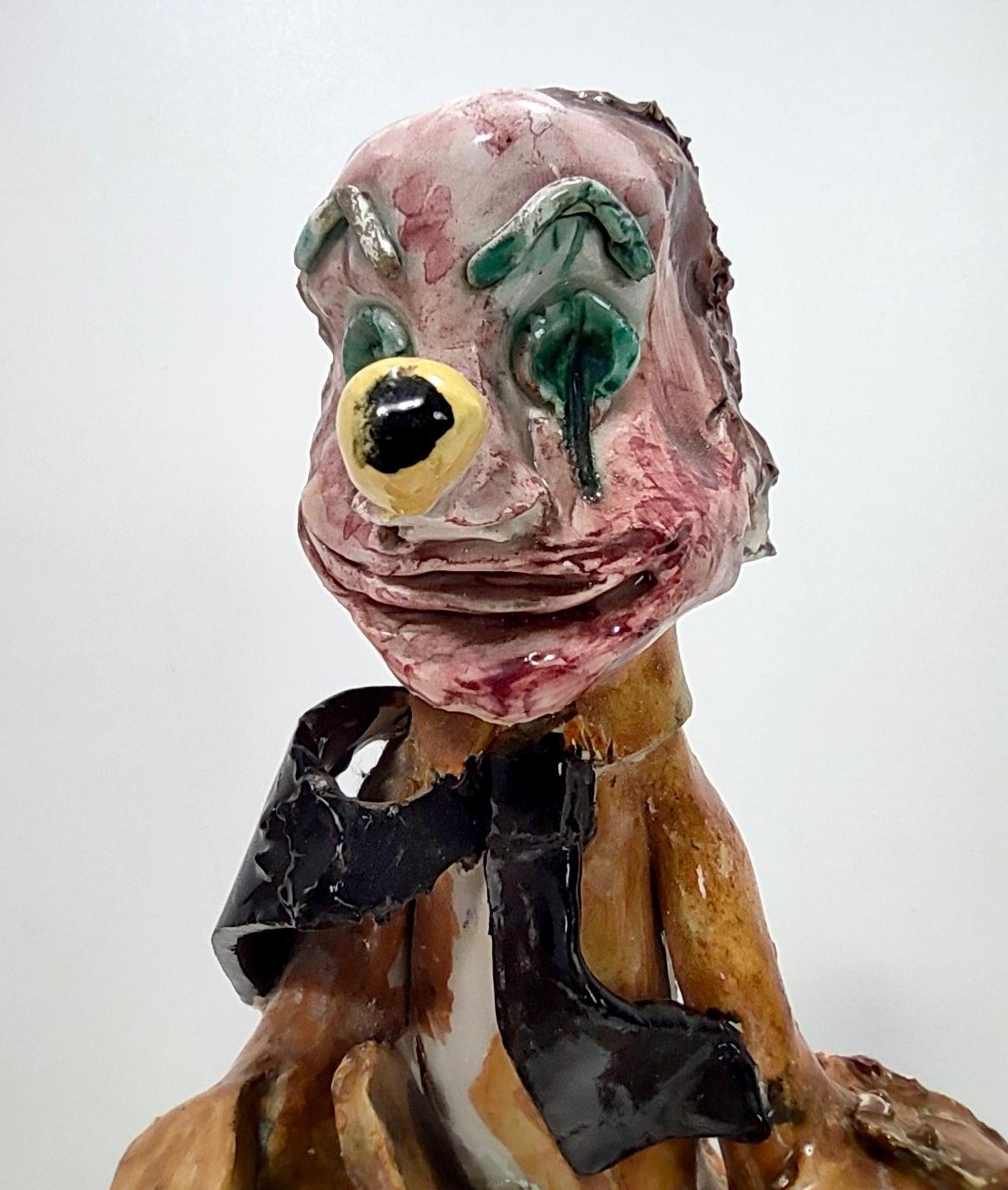 Vieille figurine décorative de clown en céramique laquée, Italie en vente 3