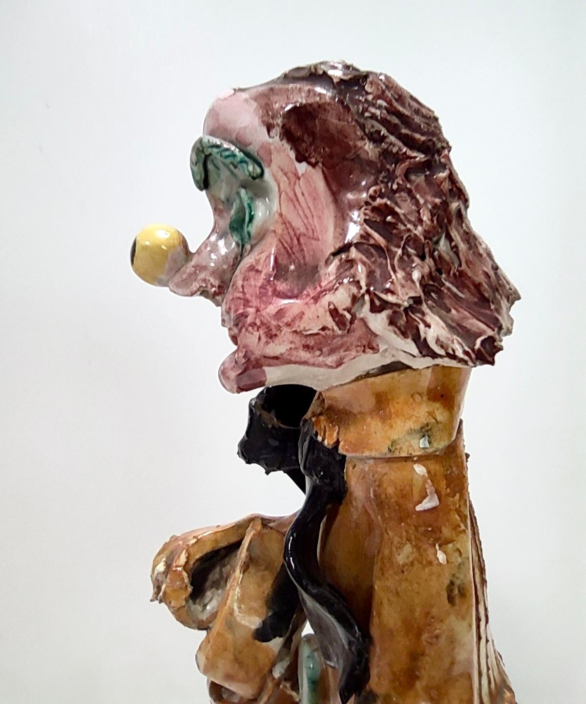 Dekorative Clown-Figur aus lackierter Keramik, Italien, Vintage im Angebot 7