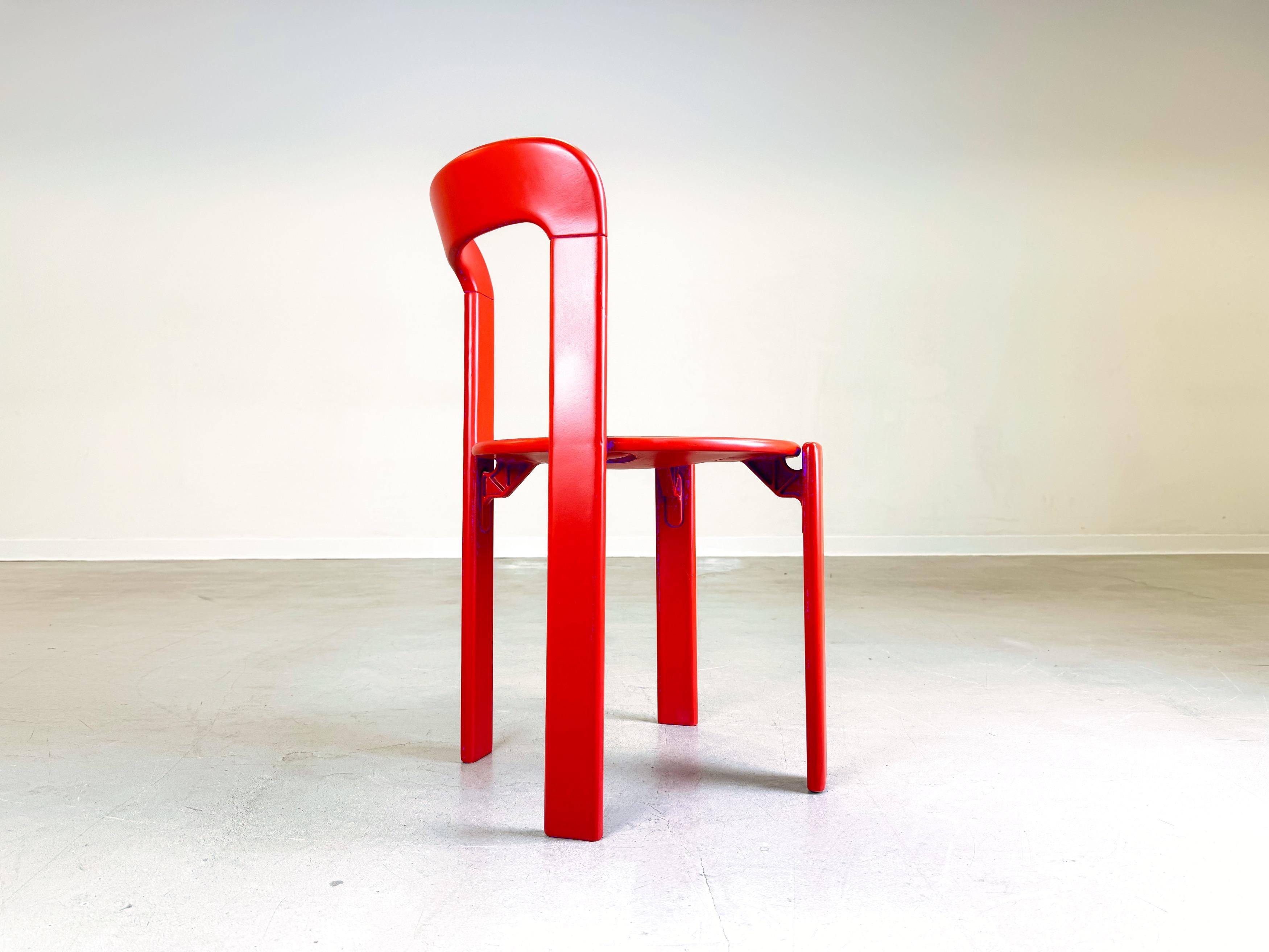 Lacquered Vintage lacquered chair Bruno Rey Kusch & Co 1970s design For Sale