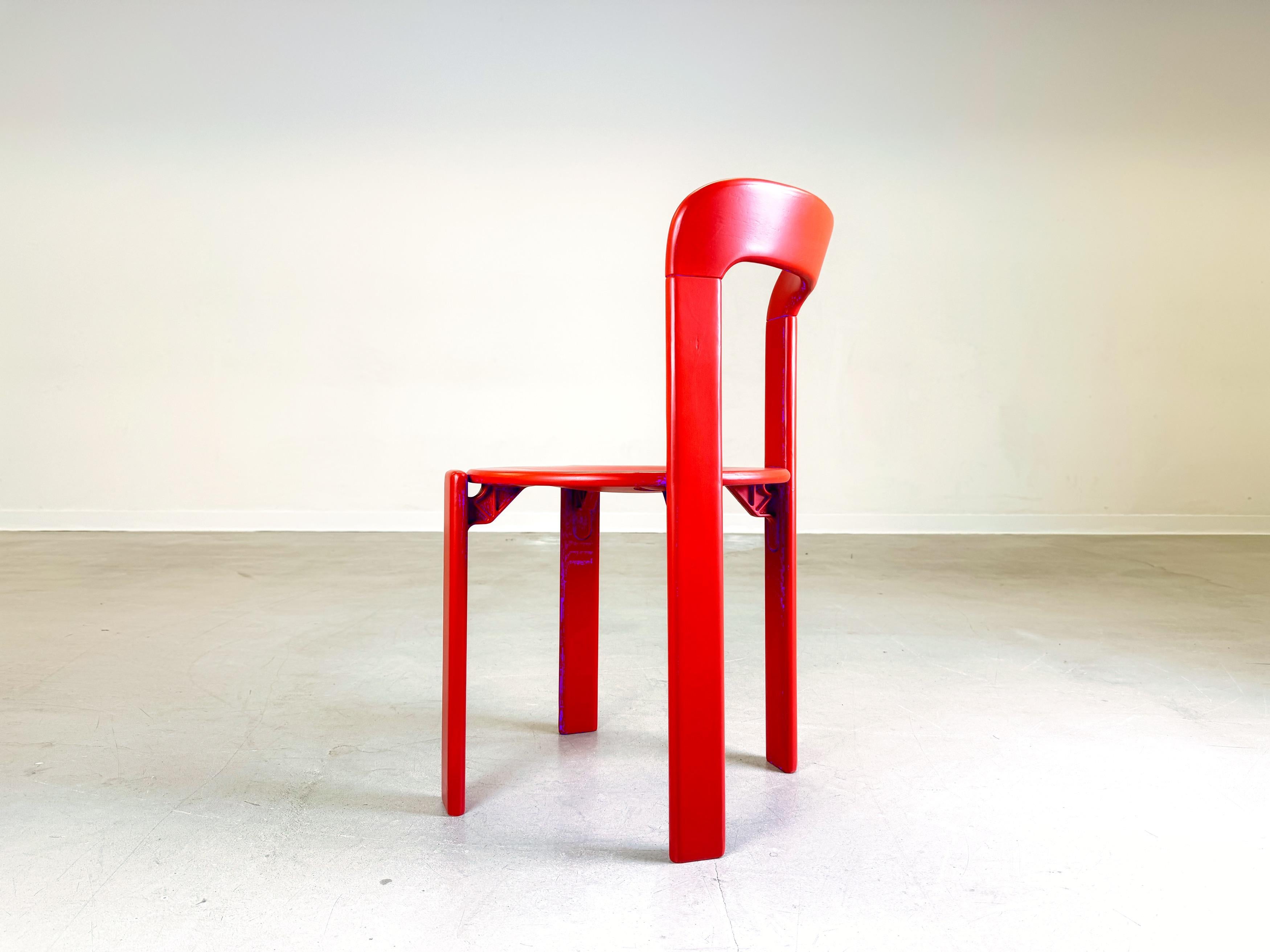 Late 20th Century Vintage lacquered chair Bruno Rey Kusch & Co 1970s design For Sale