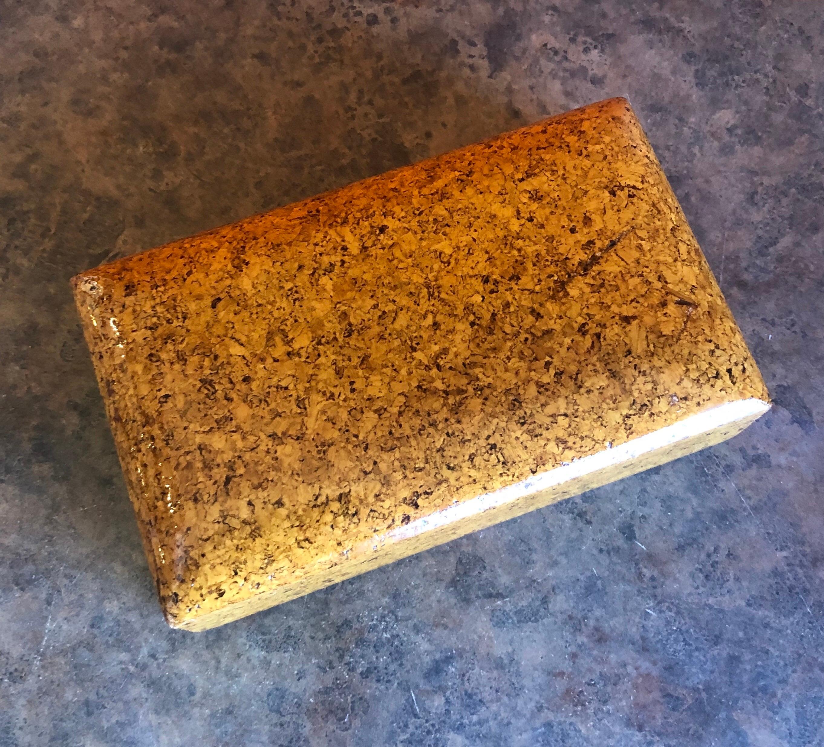 Vintage Lacquered Cork Trinket Box in the Style of Paul Frankl For Sale 2