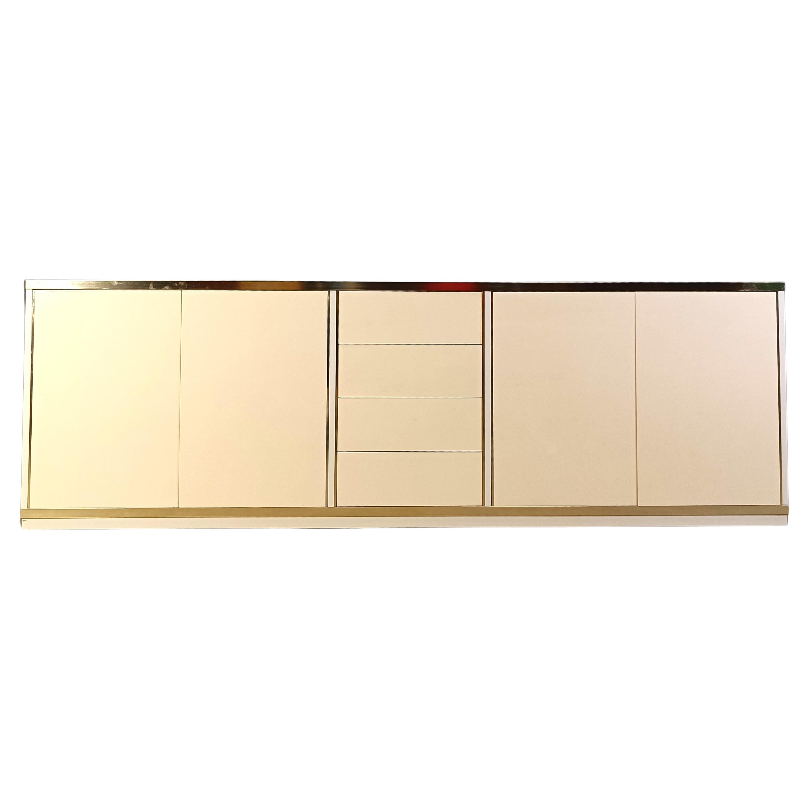 Vintage lacquered credenza, 1980s For Sale