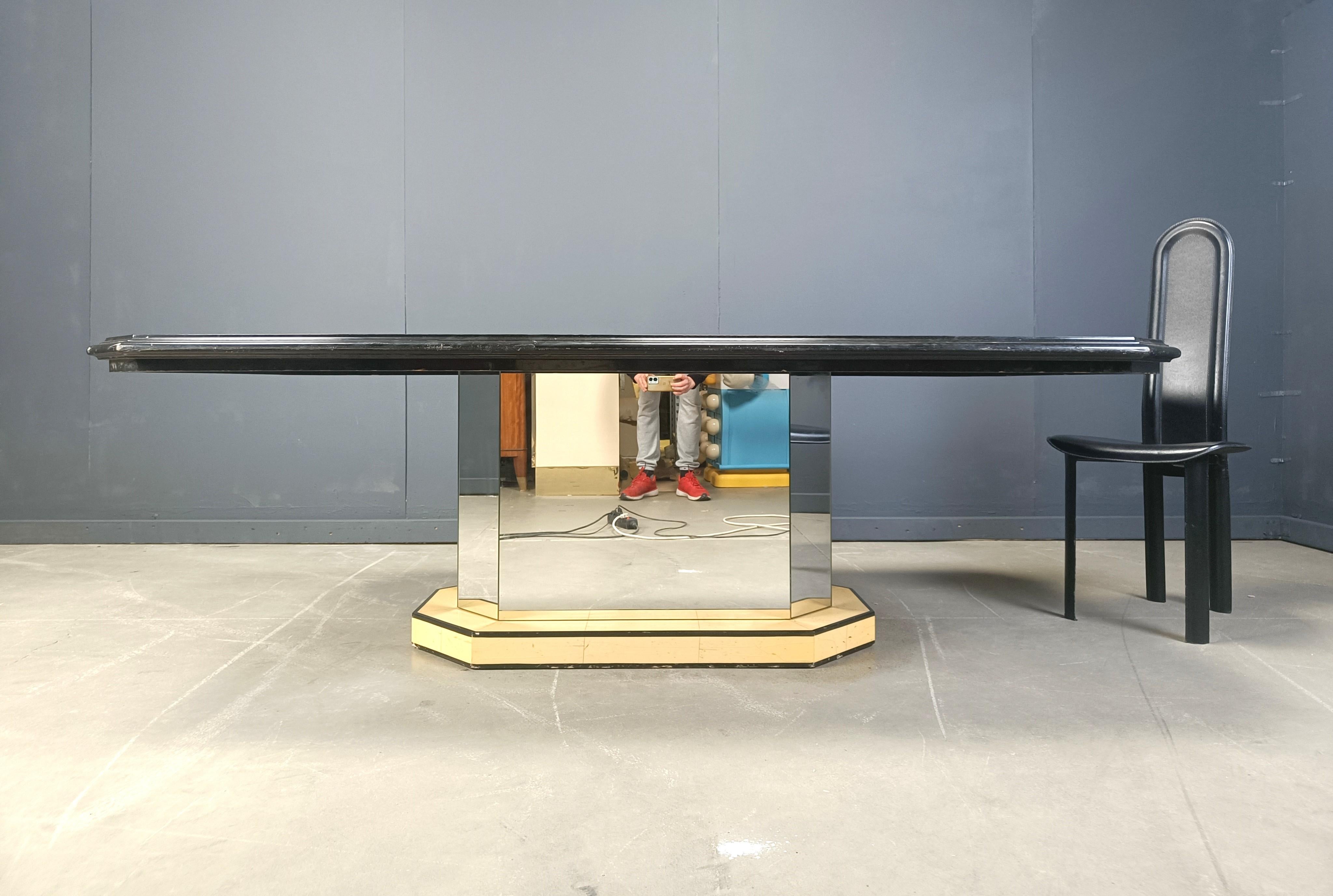 Fin du 20e siècle Table de salle à manger laquée vintage, années 1970 en vente