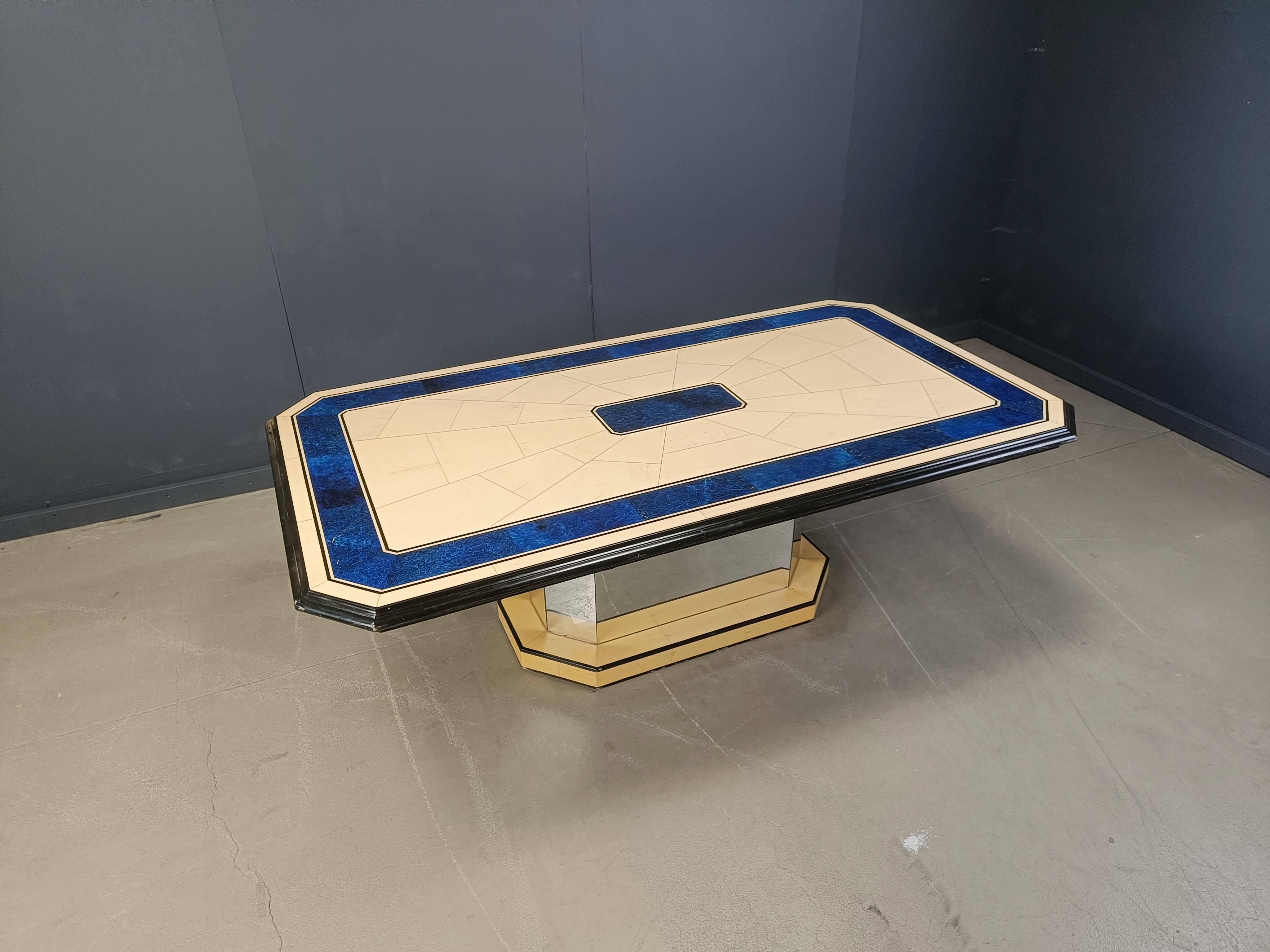 Miroir Table de salle à manger laquée vintage, années 1970 en vente
