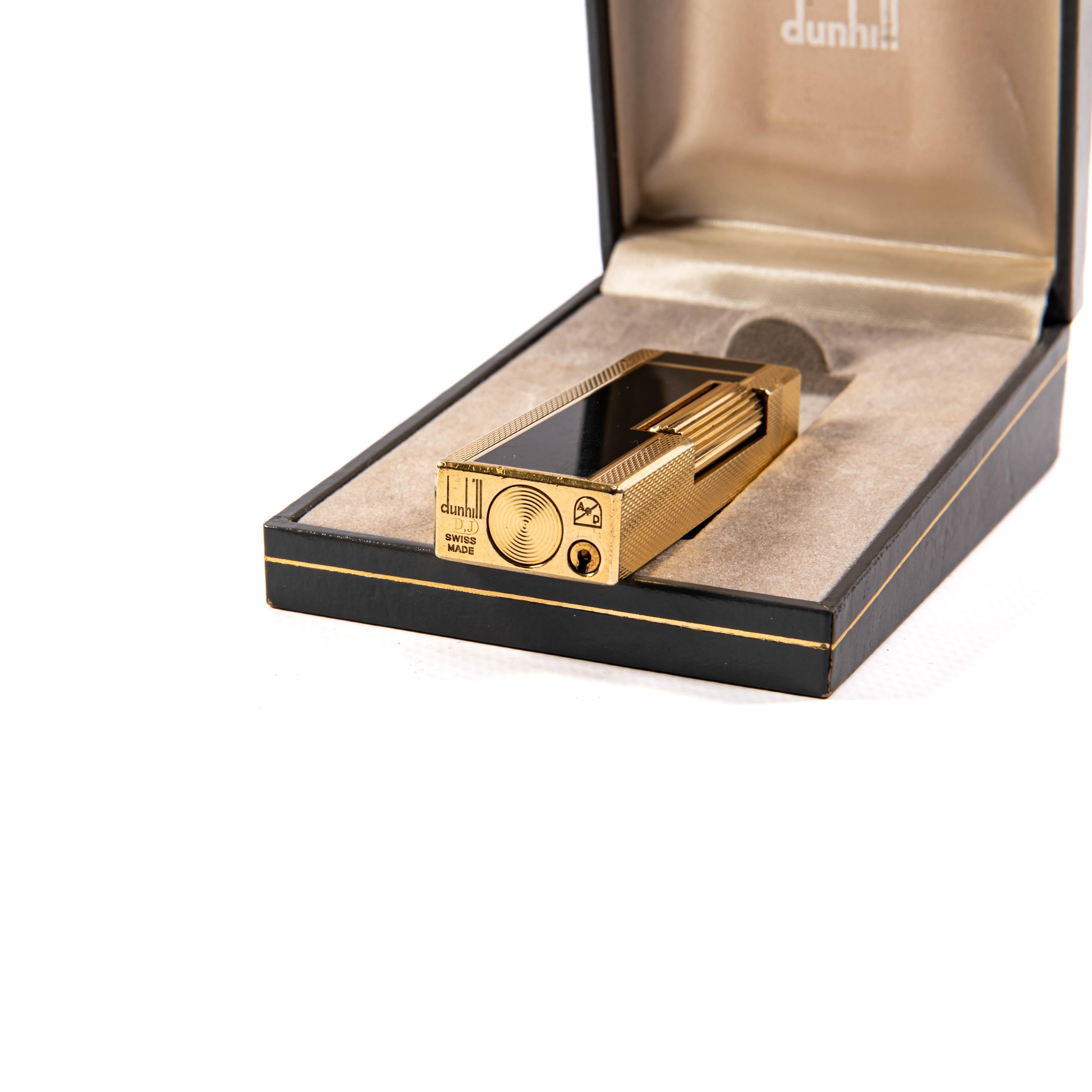 Vintage DUNHILL Rollagas Lights Panneau noir laqué dans sa boîte 1980 en vente 5