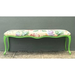 Vintage Lacquered Floral Bench