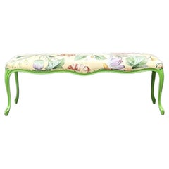 Vintage Lacquered Floral Bench