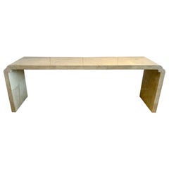 Vintage Lacquered Goatskin Altar/ Waterfall Style Console Table