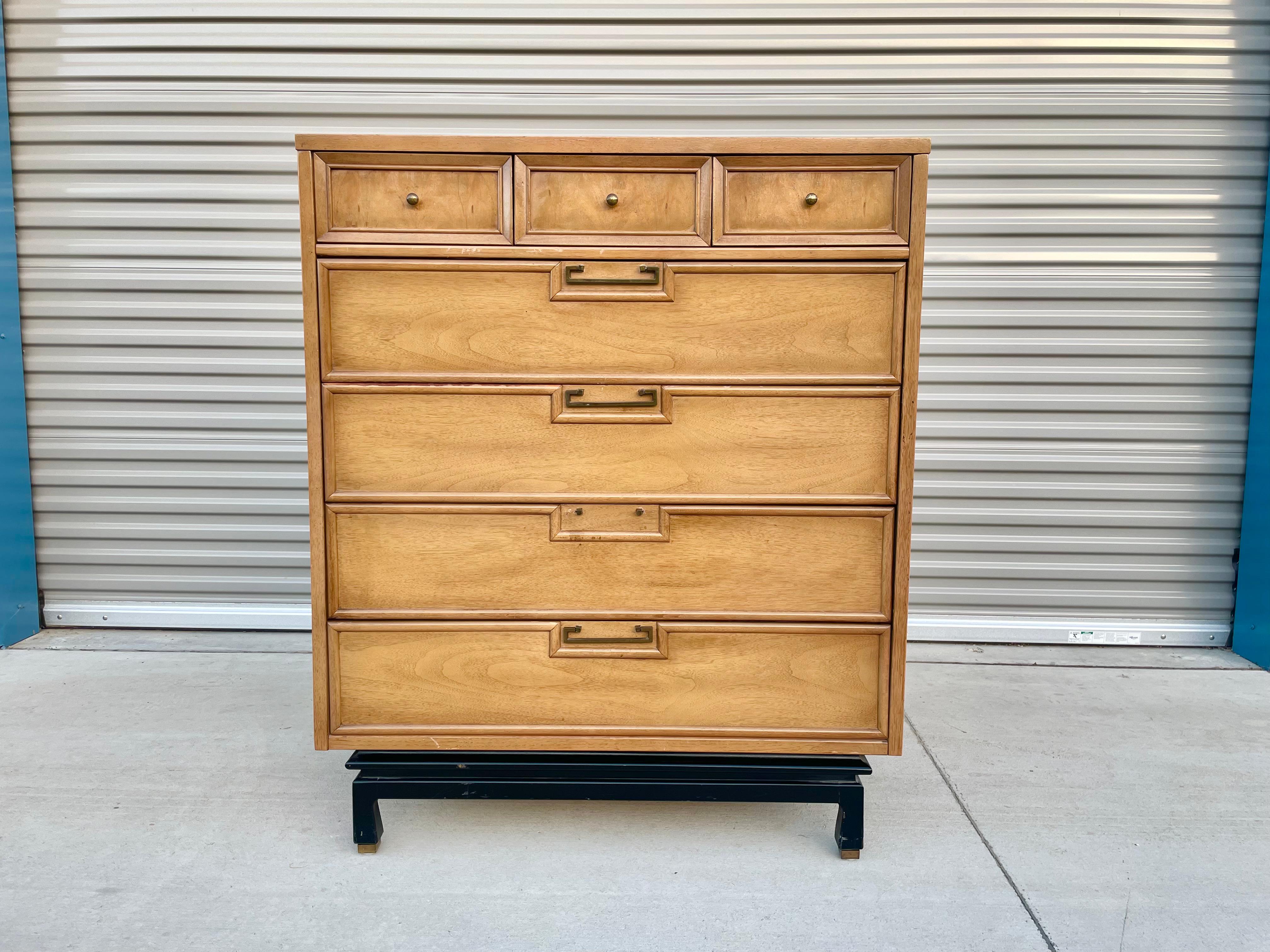 Mid-Century Modern Vintage Lacquered Highboy by American of Martinsville For Sale