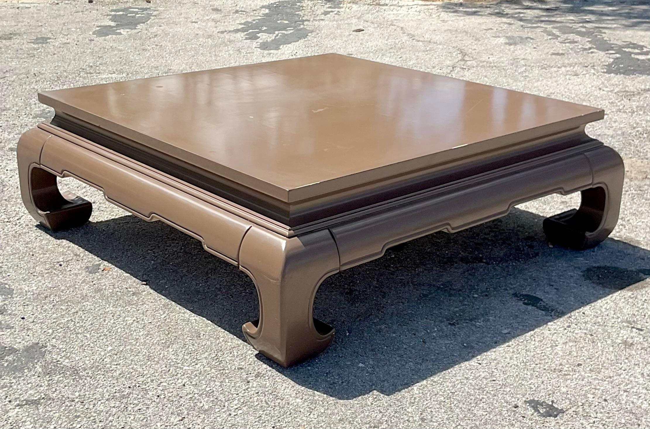 Vintage Lacquered Ming Coffee Table For Sale 1