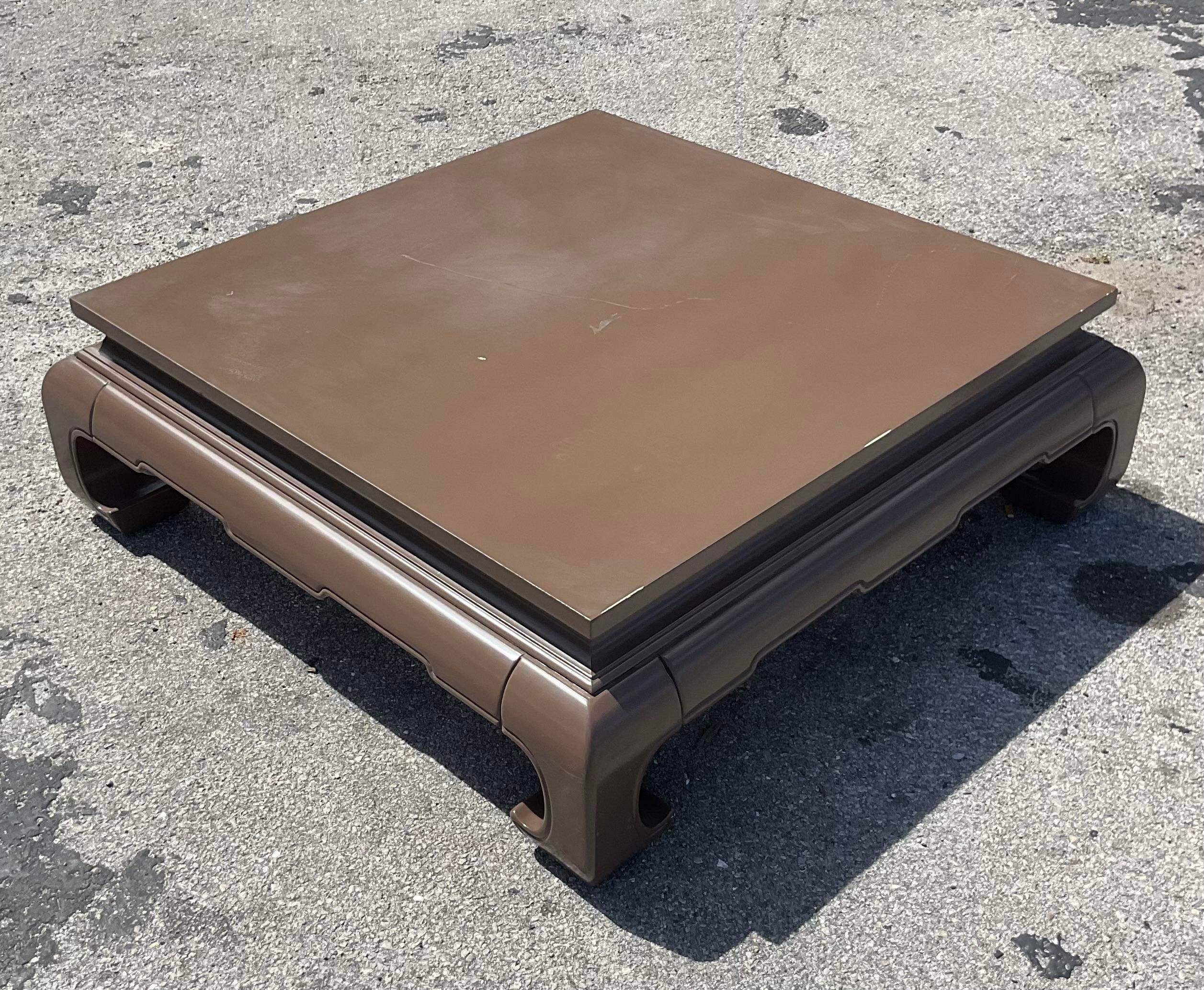 Wood Vintage Lacquered Ming Coffee Table For Sale