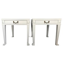 Vintage Lacquered Neoclassical Side Tables John Dickinson Style