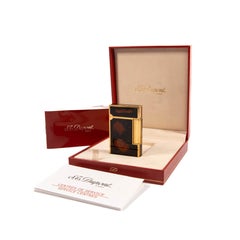 S.T. laqué Vintage DUPONT Ligne 2 Regular Lighter Gold Dust in Box 1990