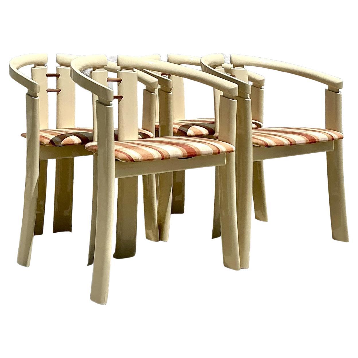 Vintage Lacquered Tub Chairs - Set of 4