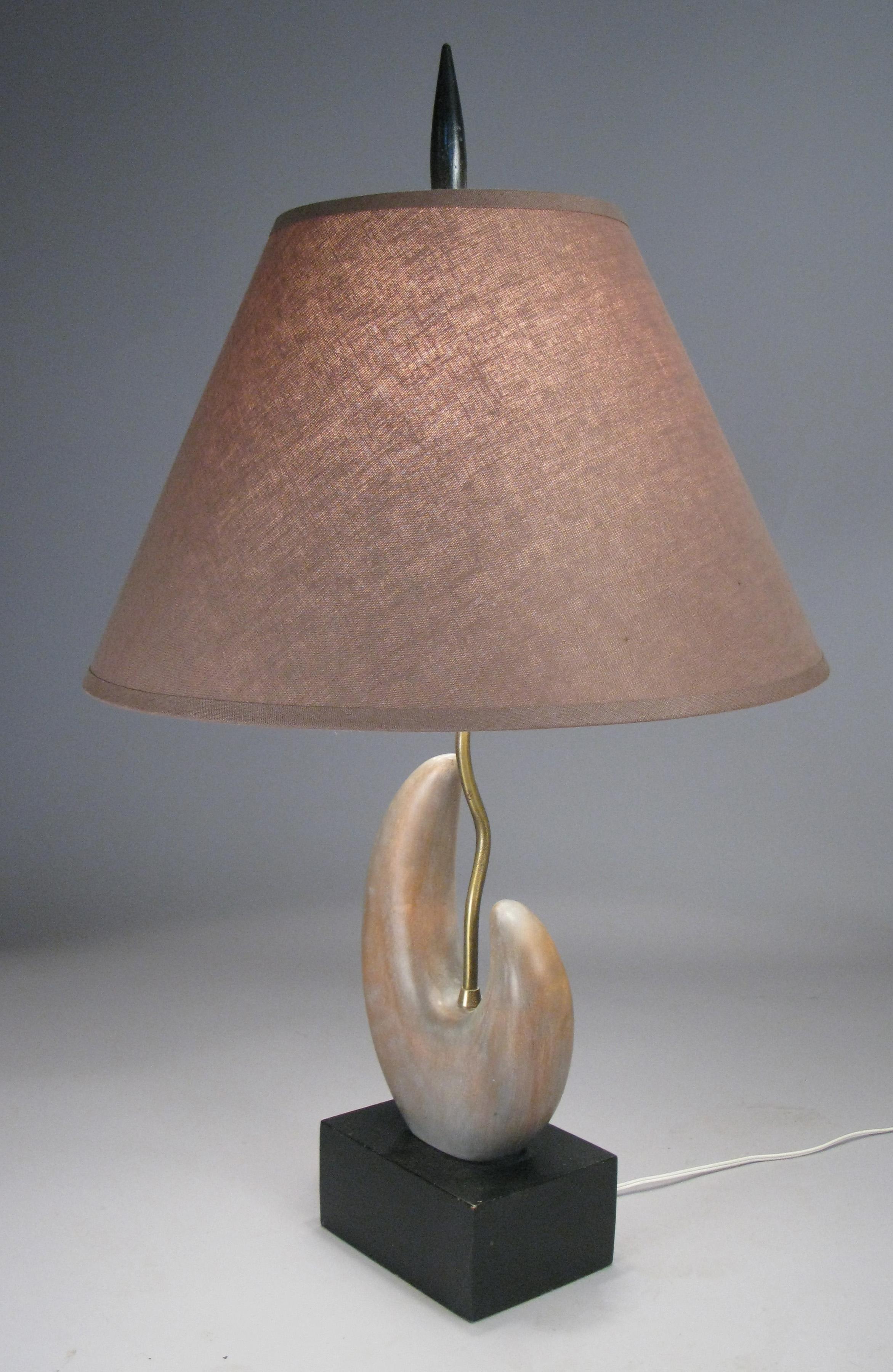 Mid-Century Modern Vintage Lacquered Wood Lamp by Yasha Heifetz