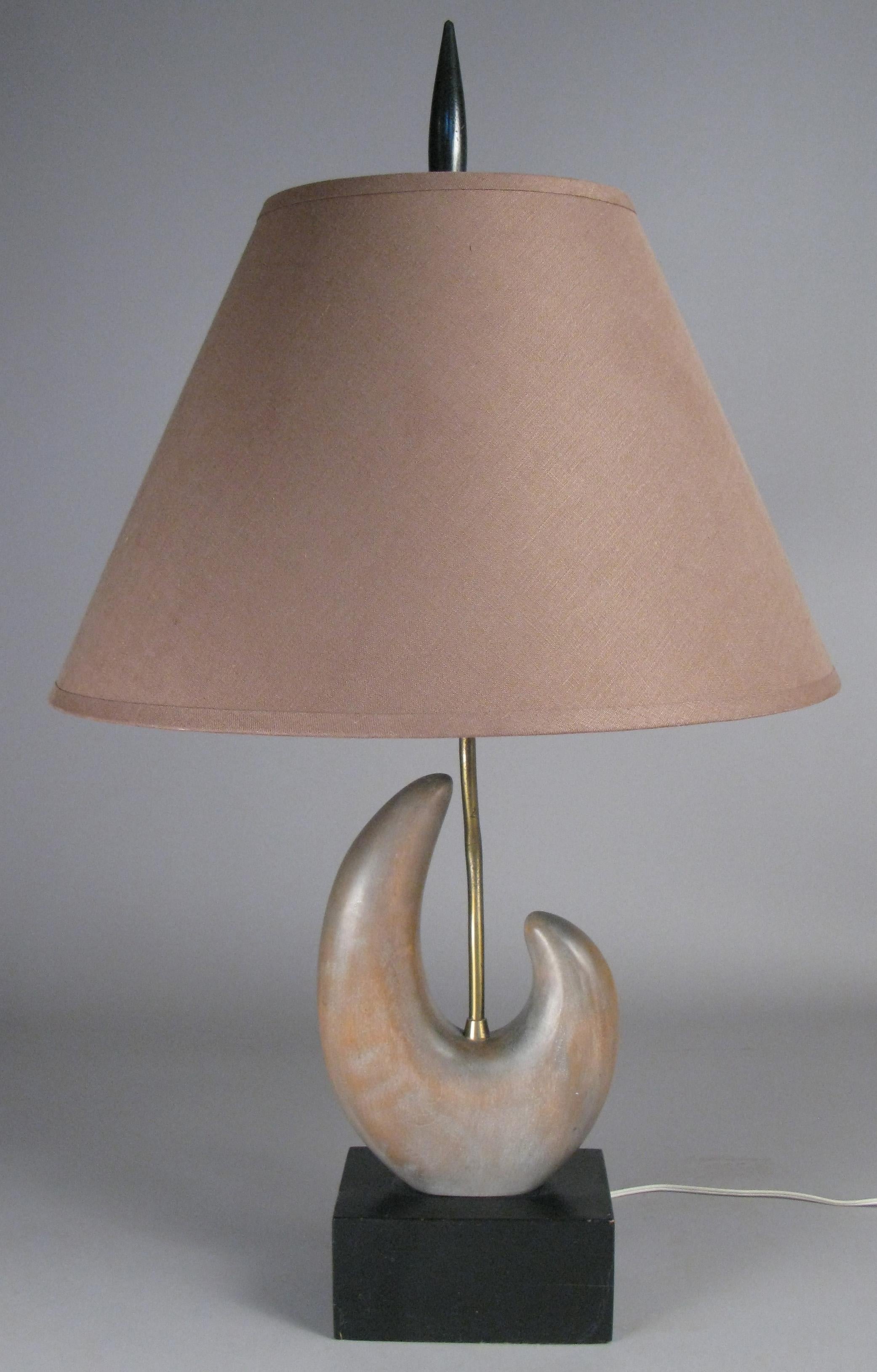 Vintage Lacquered Wood Lamp by Yasha Heifetz In Good Condition In Hudson, NY